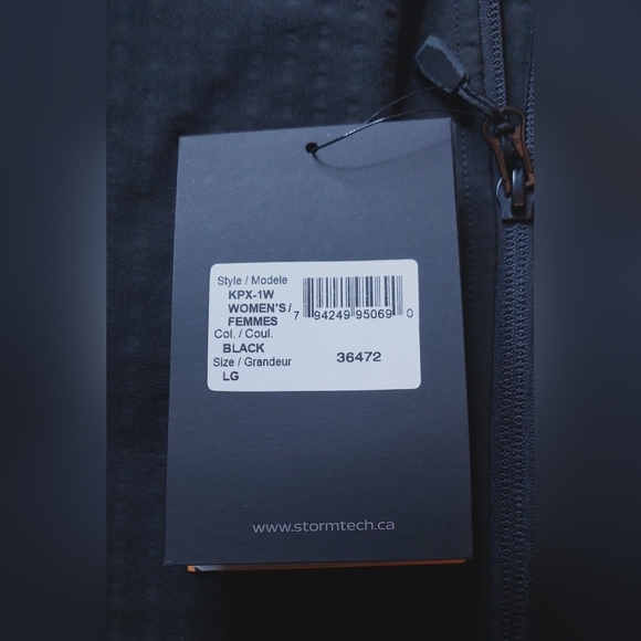 Stormtech NWT Black Kyoto Performance Zip Up Jacket Size Large Water Repellent - Picture 9 of 14